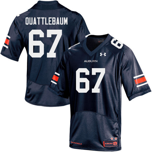 Men's Auburn Tigers #67 Jacob Quattlebaum Navy 2019 College Stitched Football Jersey